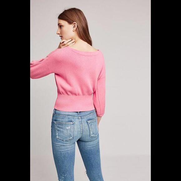 Anthropologie Cropped Balloon-Sleeve Pullover size small - Picture 3 of 9